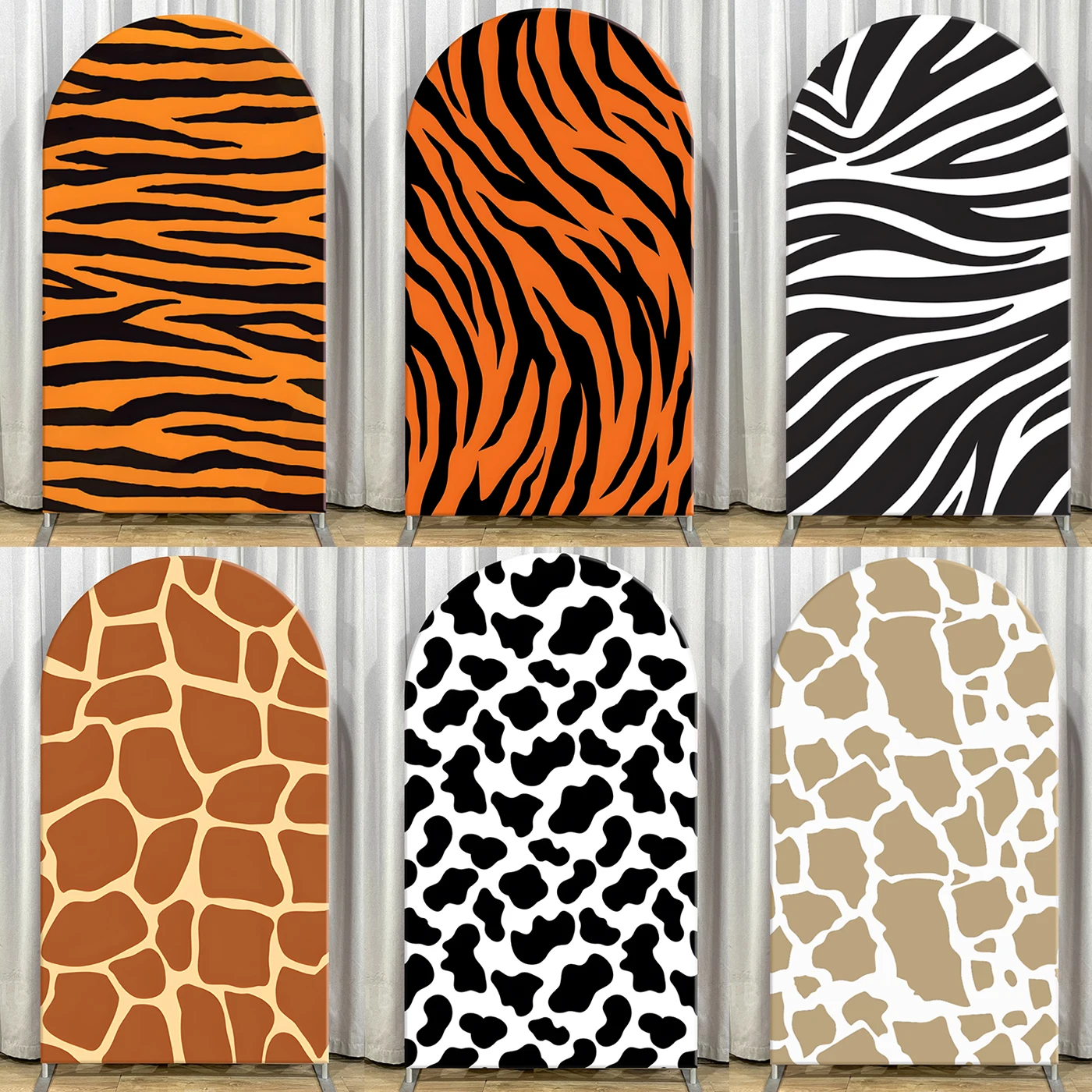 

Safari Giraffe Leopard Pattern Arch Backdrop Cover Baby Shower Kids Birthday Party Decoration Jungle Photography Background Wall