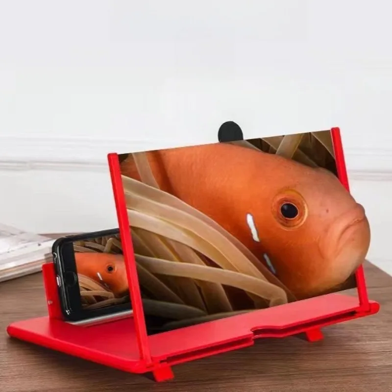 1pc 12/10 Inch 3D HD Mobile Phone Screen Magnifier, Foldable Stand with Phone Holder, Video Amplifier for Movies, Reading
