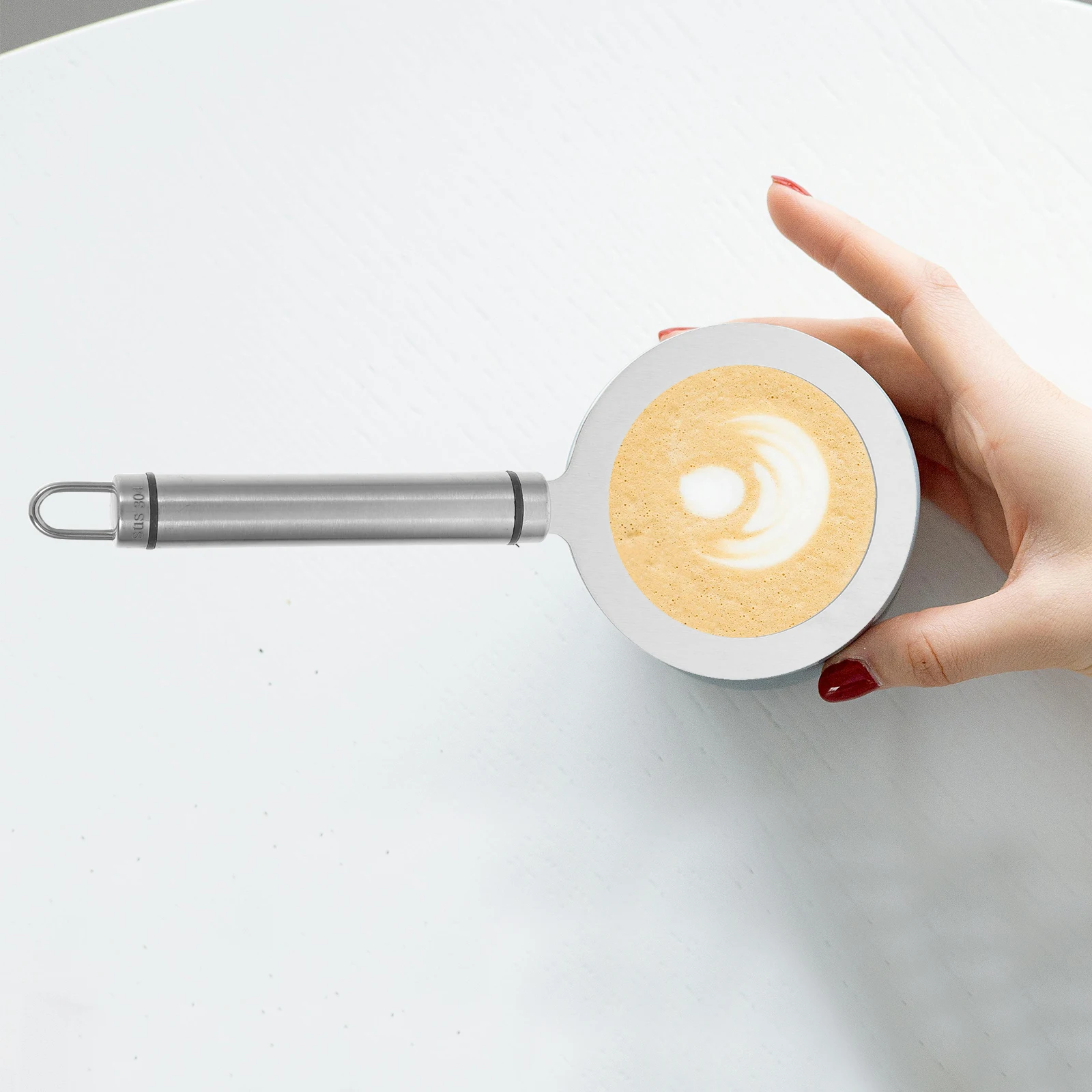 

Stainless Making Cup Ring Baking Ring 98mm Milk Tea Cup Covers Anti Scald Handheld Rim Coffee Maker Gasket Tool