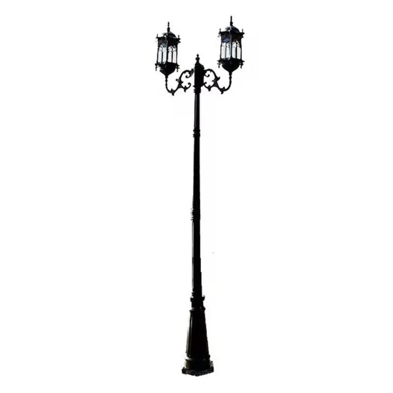 (H≈2.5M) European Style Garden Lamp Outdoor Street Lamp Lawn Lamp High Pole Lamp Double Three Head Garden Landscape Waterproof