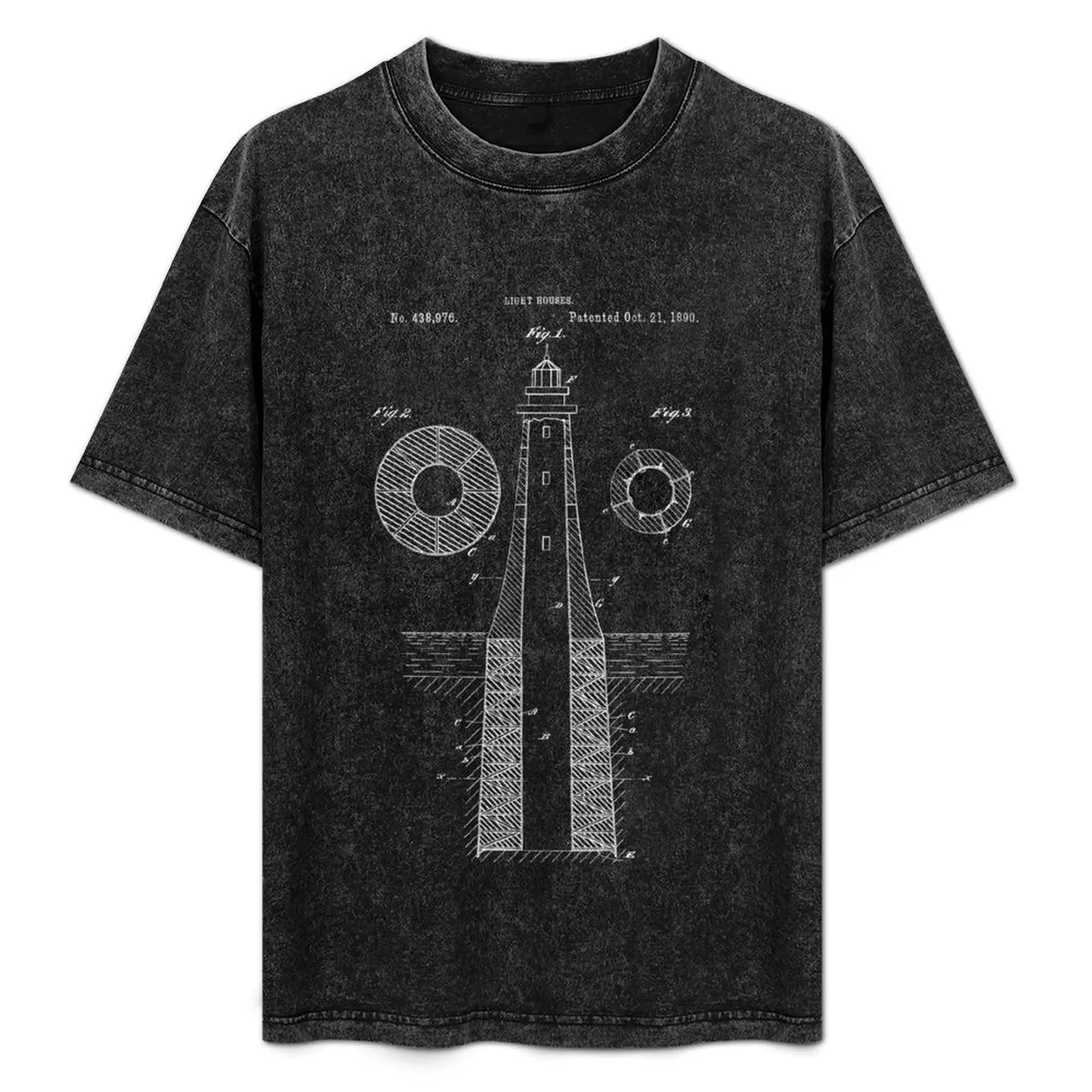 

Vintage Lighthouse Drawing Shirt - Blueprint Art Night Storm T-Shirt Sweat Absorbing Sports Tee Shirt