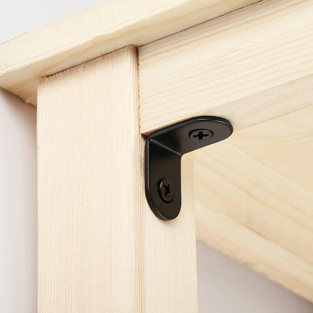

20pcs Stainless Corner Angle Joint Bracket Corner Brackets 20x20x16mm Black Right Angle Shelf Support Hardware L Shape Bracket