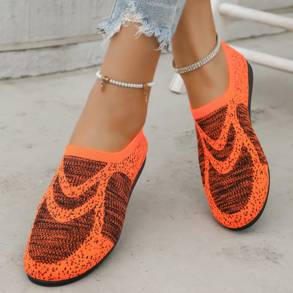 Round Toe Casual Woman Shoe Female Footwear Low Heels Slip-on Shallow Mouth Modis Dress Slip On 2025 New Fretwork PU Rubber Fash