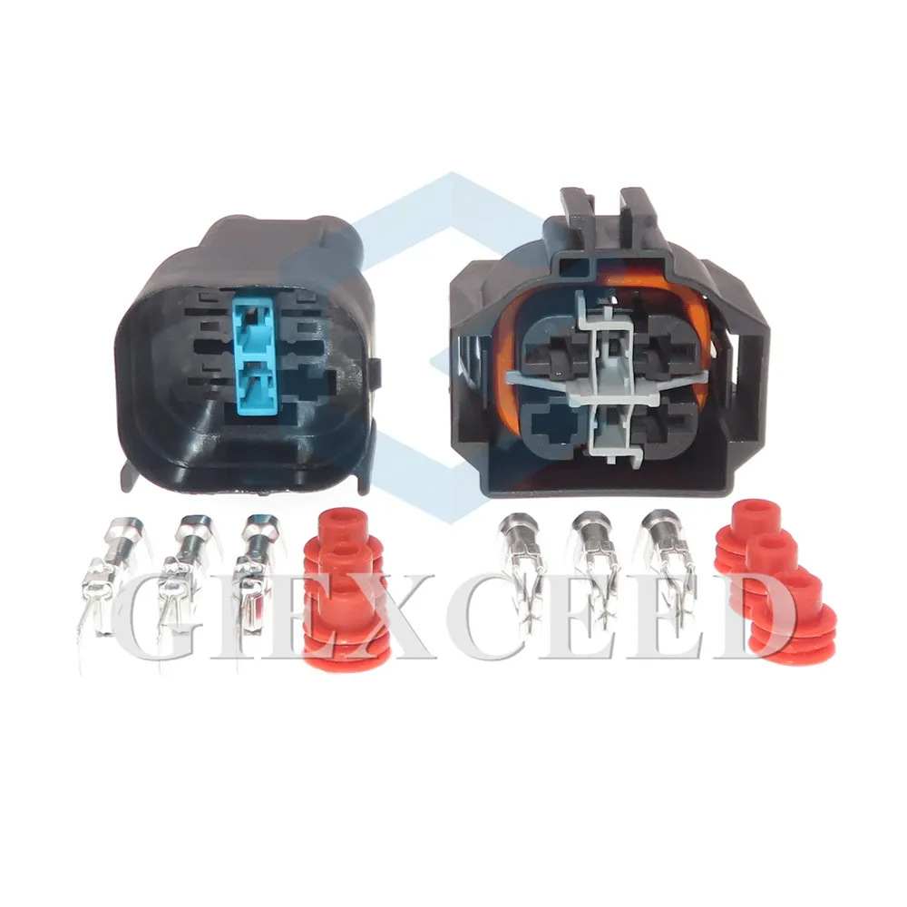 2 Sets 3 Pin AC Assembly Automobile Electronic Fan Plug Car Large Current Socket Auto Wires Connector For BMW X1 X3 E90 E92 F18