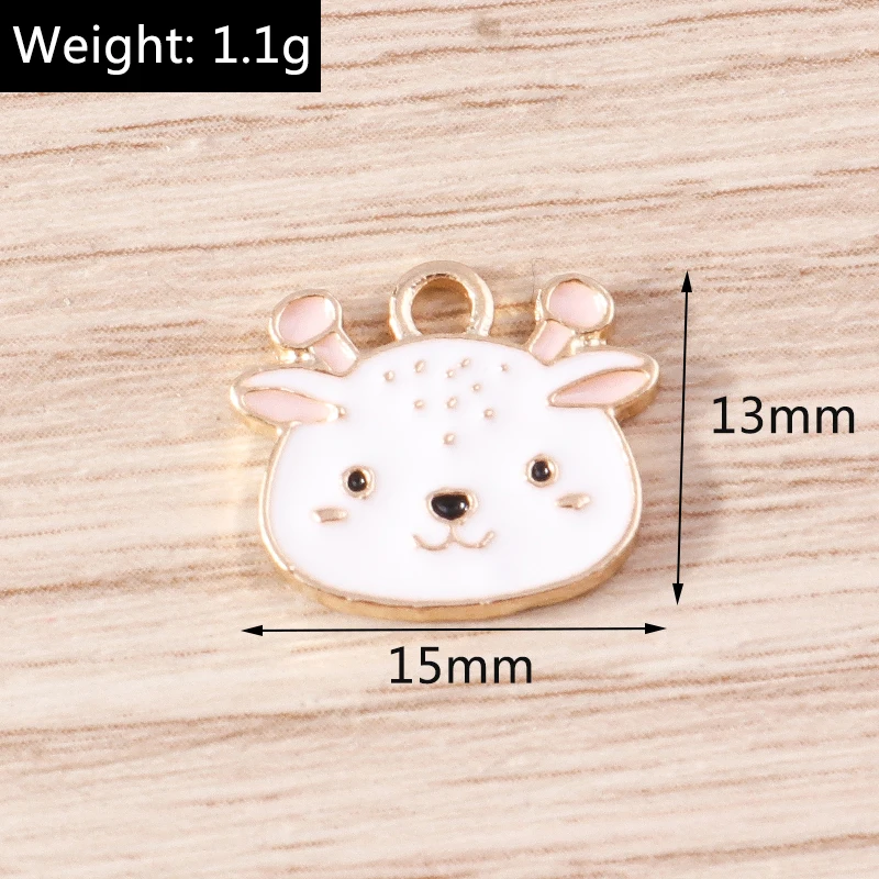 10 Stück Cartoon-Emaille-Tieranhänger in Form von Pferden und Eulen zum Basteln von Ohrringen, Halsketten, Armbändern, für DIY-Bastelarbeiten und als Schmuckzubehör. – Detail 5