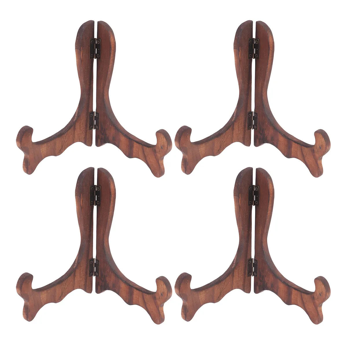 

4 PCS Tea Cake Display Stand Solid Plate Rack Dish Decorative Holder Wooden Biscuit Artwork