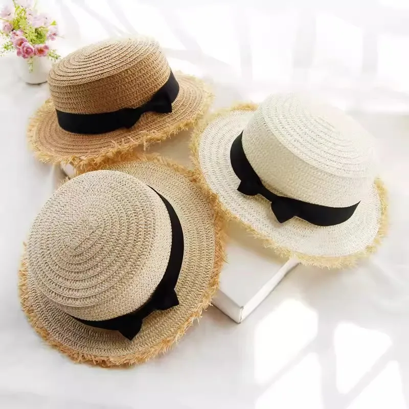 Custom Name Papyrus Beach Hat, Wide Brim Sun Protection Hat, Personalized Vacation Accessory