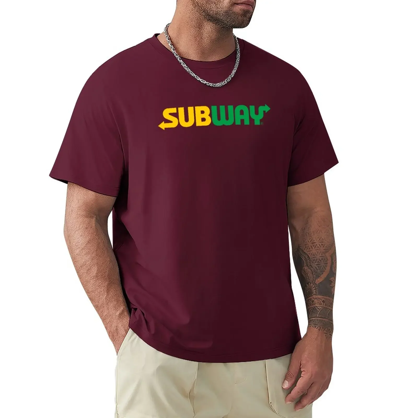 Blouse anime clothes slim fit t shirts for men Popular,Subway-Logo T-Shirt boys animal print graphic oversized men clothing tee