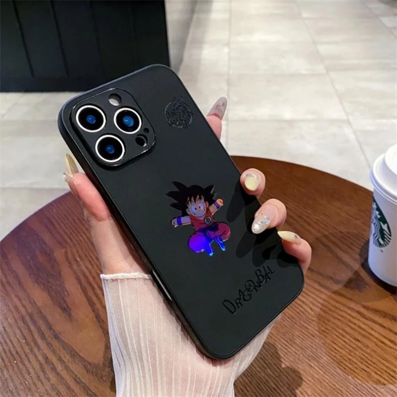 Luxury Dragon Ball Son Goku Phone Case For iPhone 16 15 14 13 12 11 17 Pro Max Plus Air Master Roshi Emboss Leather Cover view 2