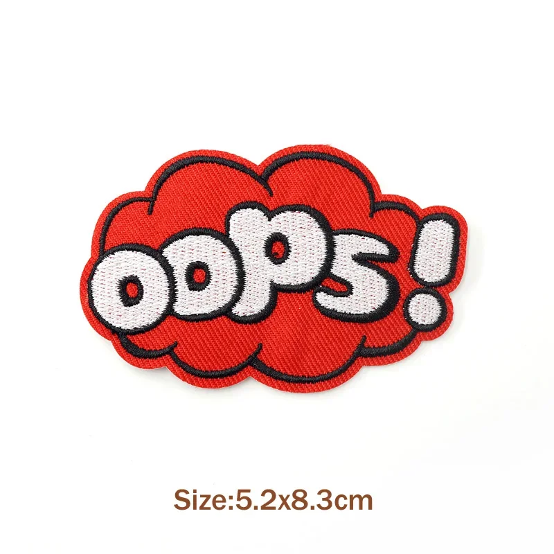 OOPS OMG WOW Patch Cloth Badges Mend Decorate Iron On Clothes Apparel Decoration Applique Patches