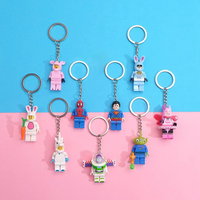 Disney Marvel Legend Figure Doll ABS Keychain SpiderMan Betman Buzz Lightyear Cartoon Character Car Ornament KeyBag  for Gifts