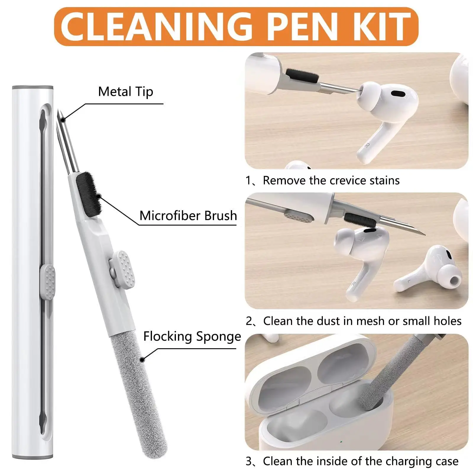 غطاء حماية AirPods Pro مع مجموعة تنظيف، جراب واقٍ من السيليكون الناعم لهاتف Apple AirPod Pro الجيل الثاني/1st للنساء والرجال