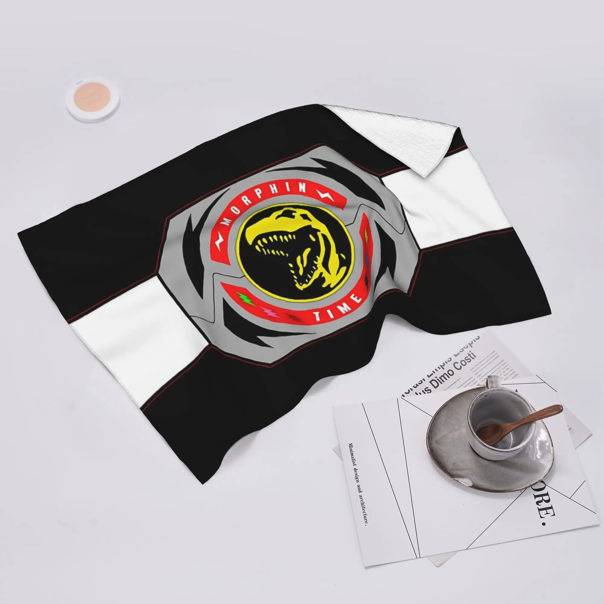 Custom Red Ranger Morphin Coin Soft Face Towel Quick Dry Pool Bath Cotton Towels Absorbent Quick
