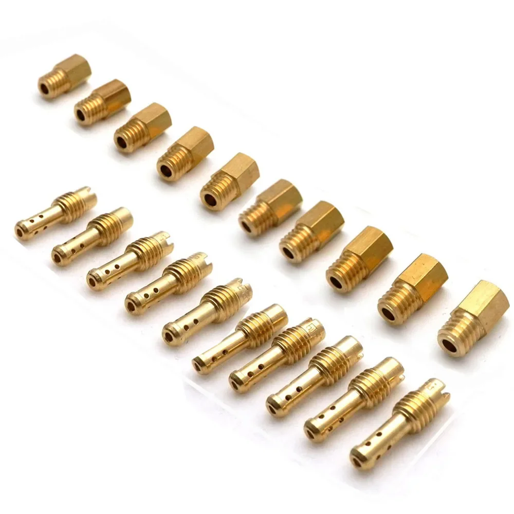 10pcs Motorcycle Carburetor Hex Type Main Jets Idle Pilot Jet 8 Bleed Holes for MIKUNI VM/TM/TMX AX100 Carburetter