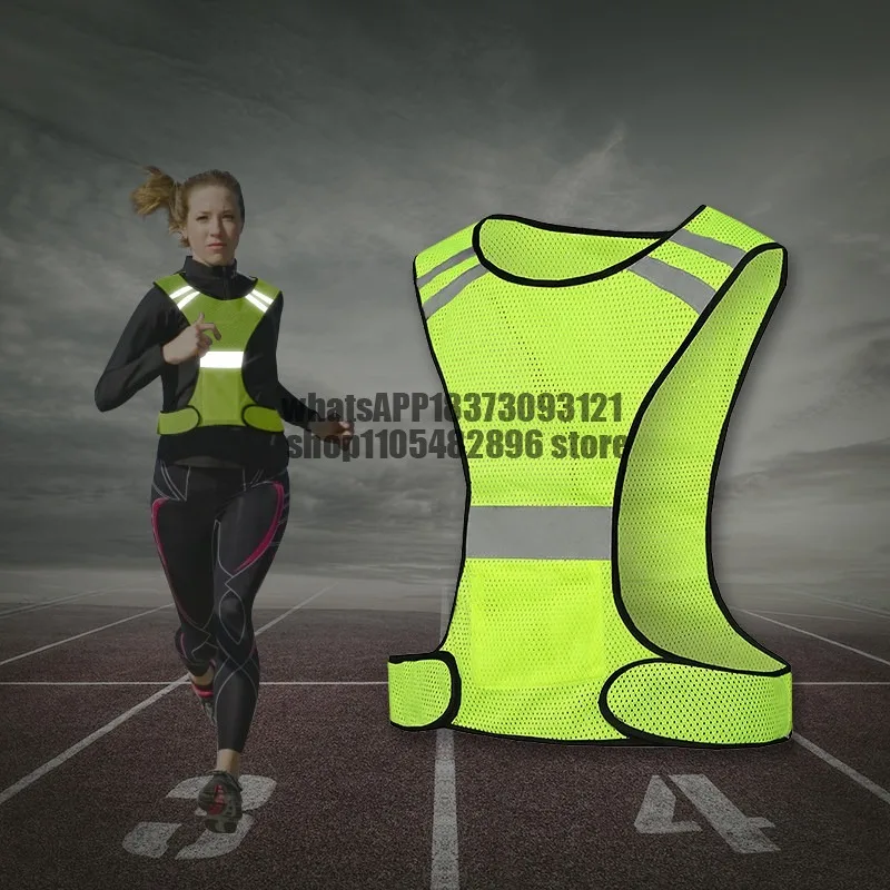 Reflective vest, night running, walking outdoor sports, safety clothing riding, fluorescent yellow reflective vest
