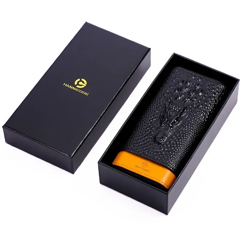 Dragon Pattern Can Carry 3 Tubes Black Humidor Cigar Holder Humidors for Cigars Accessories Box Travel Luxury Set High Quality