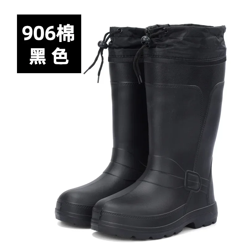 Woman Rain Boots New EVA High Canister Rain Shoes Women\'s Warm and Plush Waterproof Rubber Shoes Non Slip Fishing Water Shoes