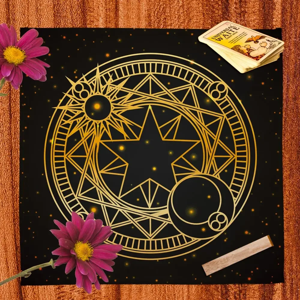 Tarot Card Tablecloth Velvet Altar Cloth Astrology Oracle Mat Divination Special Crystal Balance Wheel