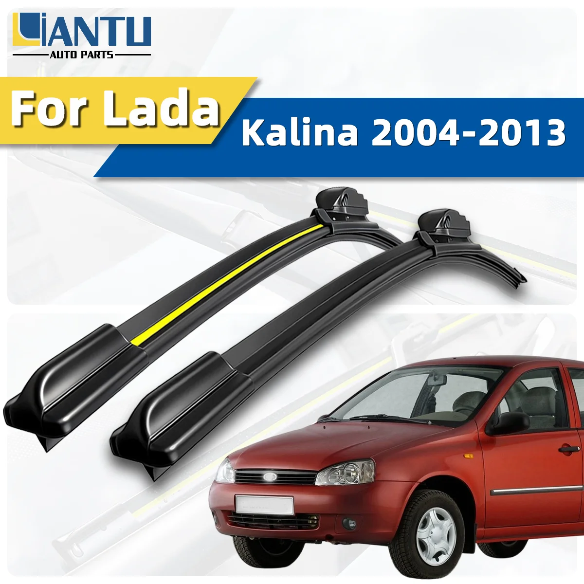 

2 шт. передних дворников для Lada Kalina 2004-2013, высококачественные резиновые щетки, бесшумная работа, премиум-аксессуар
