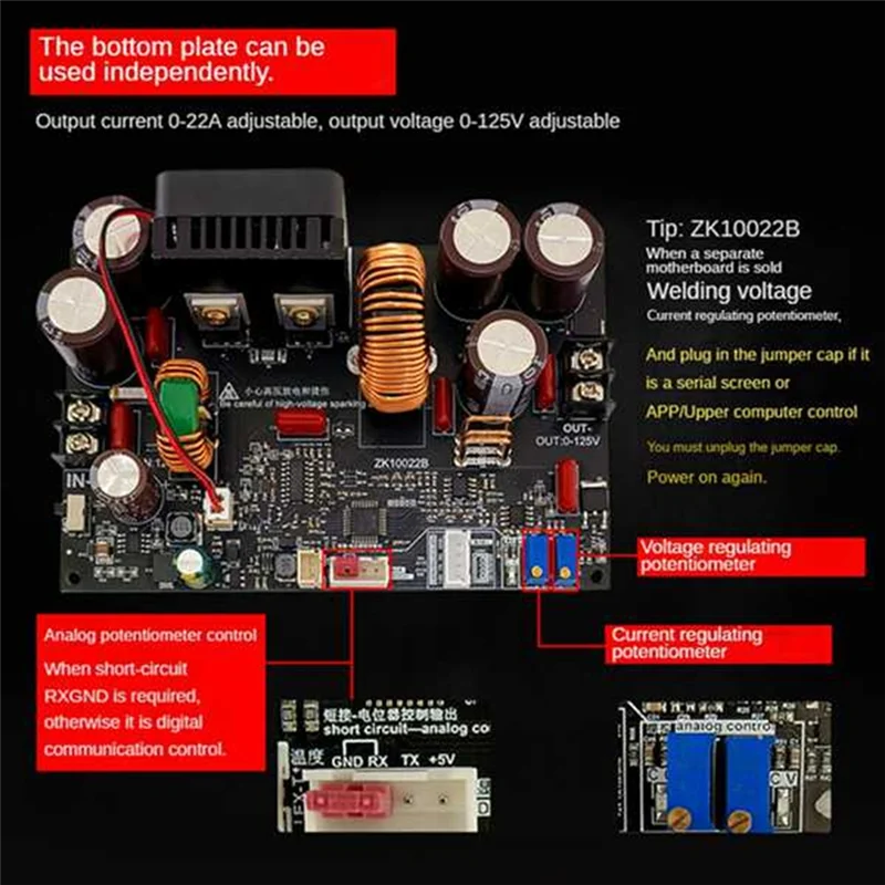 FFYY-調整可能 1500W ZK-10022 125V 22A DC 電源 安定化電圧 定電圧 定電流 降圧モジュール