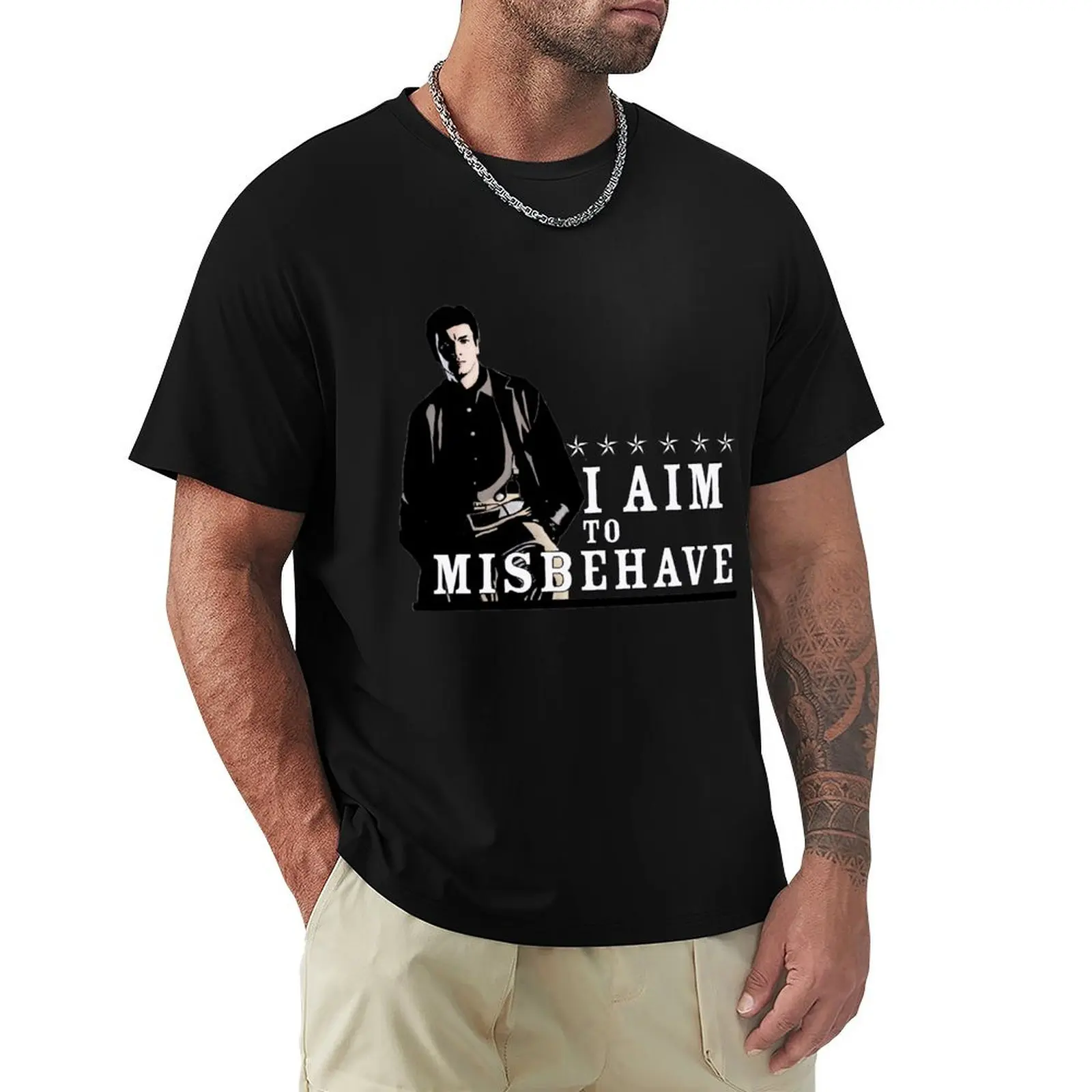 I Aim to Misbehave T-Shirt Large Size Breathable Tee