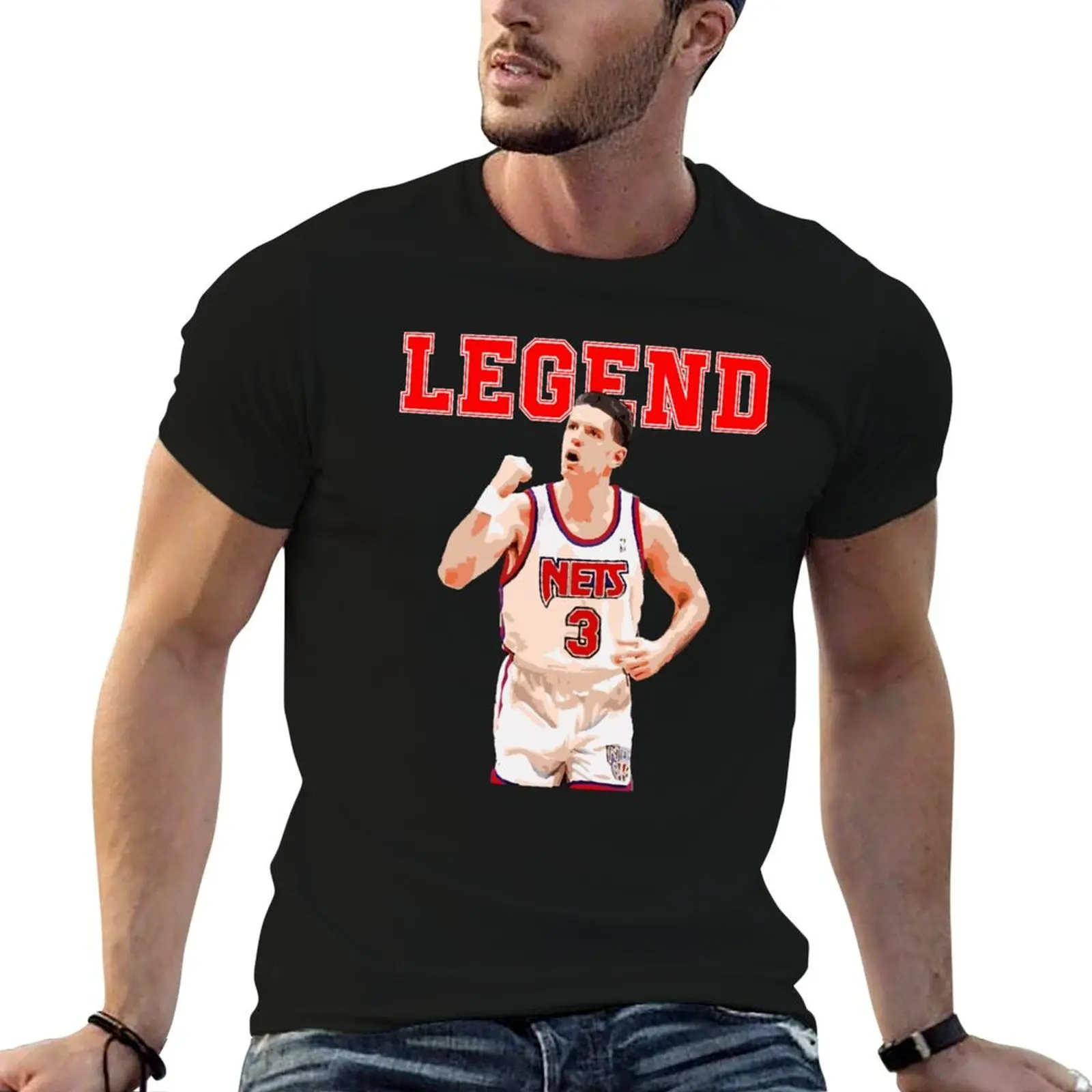 Drazen Petrovic T-Shirt cotton graphic tees valentines clothes men t shirts high quality