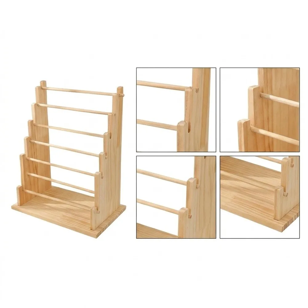 Detachable 6 Tier Wooden Bracelet Display Stand For Bangles Scrunchies Jewelry Organizer Tabletop Rack Home Decor Accessories