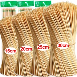 90-270Pcs Bamboo Stick Food Grade Disposable Bamboo Skewer Sticks Multi-purpose Natural Wood Long Stick for Barbecue Fruit