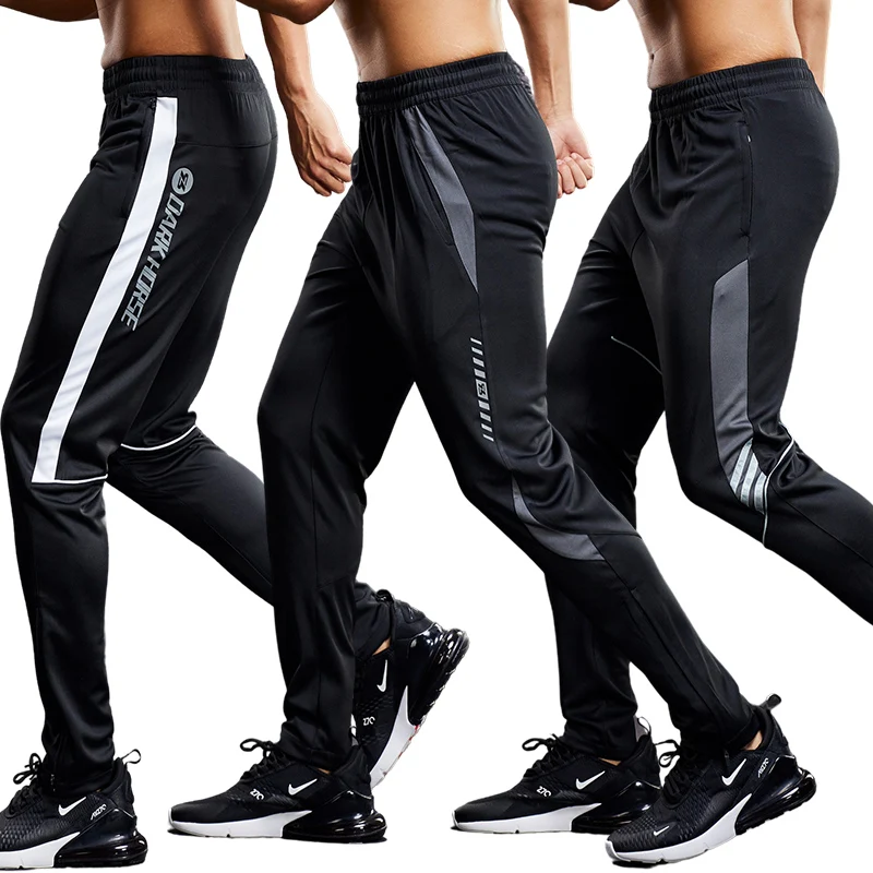 

Men Running Sport Pants with Zipper Pockets Football Training Joggings Sweatpants Basketball Soccer Trousers Workout Pant Male