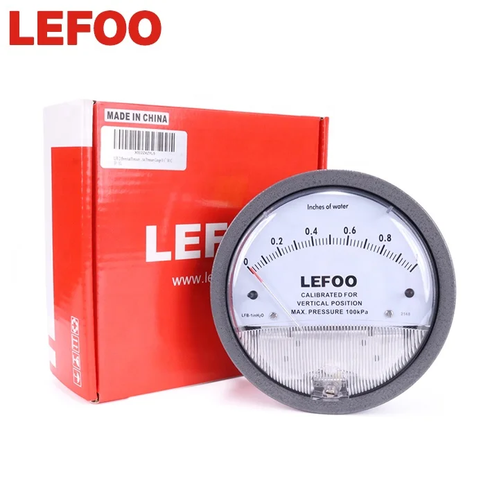 LEFOO 0-10000Pa Manometer Differential Pressure Gauge air Differential Pressure Meter Manometer Gauge for HVAC System