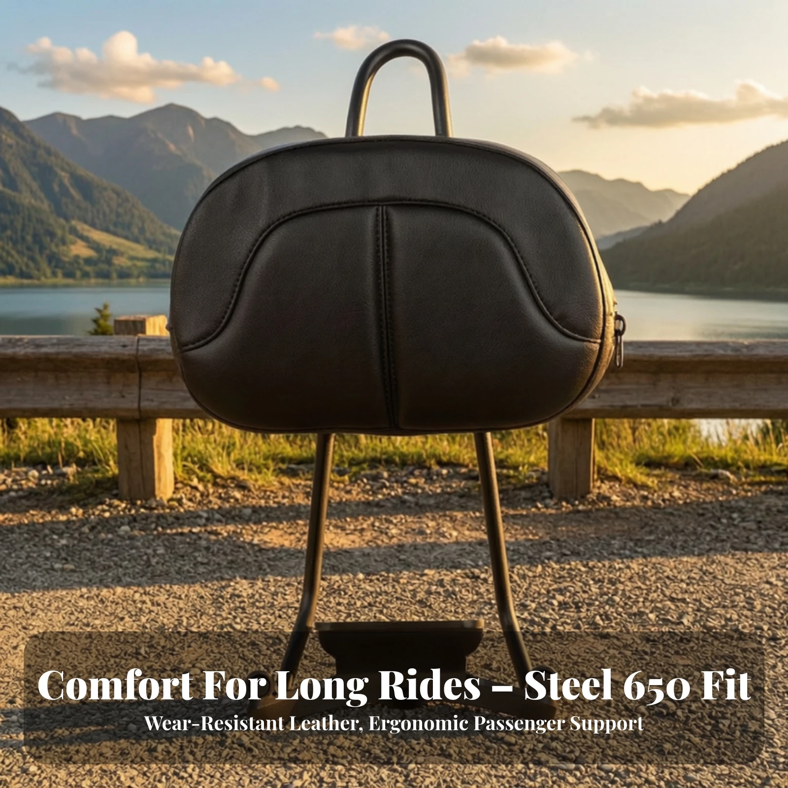 Rear Passenger Backrest Carbon Steel Passenger Backrest Pad Sissy Bar with Cushion Pad Easy to Install Long-Lasting