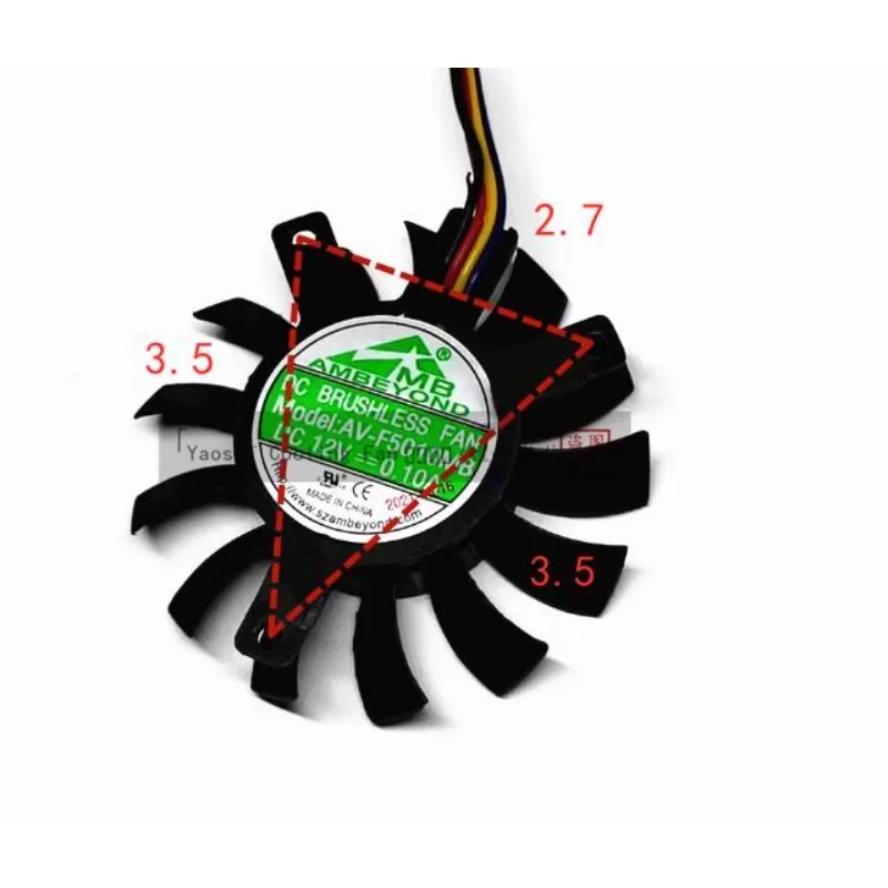 New CPU Fan for AV-F5010MB DC12V 4-wire Diameter 4.5CM Motherboard Cooling Fan