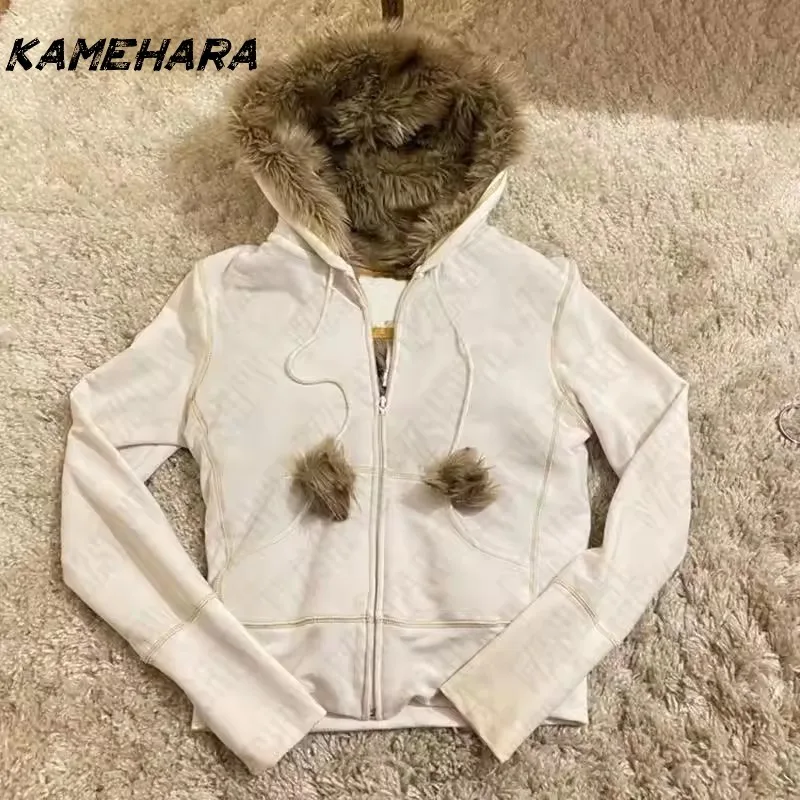 

KAMEHARA Y2K Zip Up Hoodie Grunge Goth Aesthetics Graphic Print Retro Punk Clothes Oversized Hip Hop Zipper Hoodie Sweatshirt