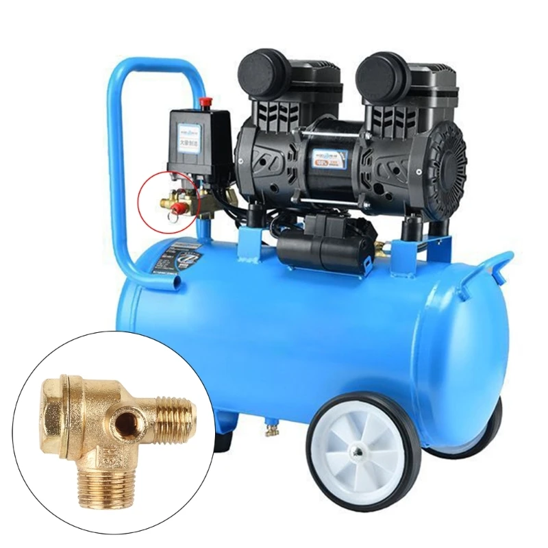 3-Port Check Brass/Zinc Alloy Male Threaded Workshop Replace Air Compressor Unidirectional Check Connector Dropship