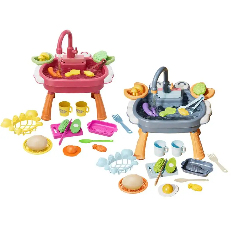 

Play Sink With Running Water Children Electric Dishwasher Playing Toy Toy Kitchen Sink With Play Food And Kitchen Utensils