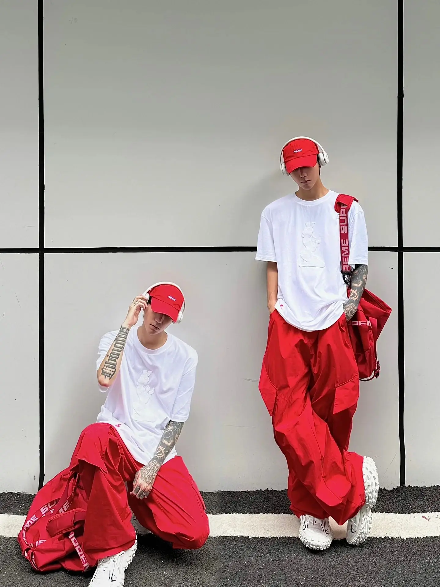 

Dopne Men's Khaki Workwear Wide Leg Pants High Street Sle Hip Hop Trendy Bootcut Breathable Casual T...