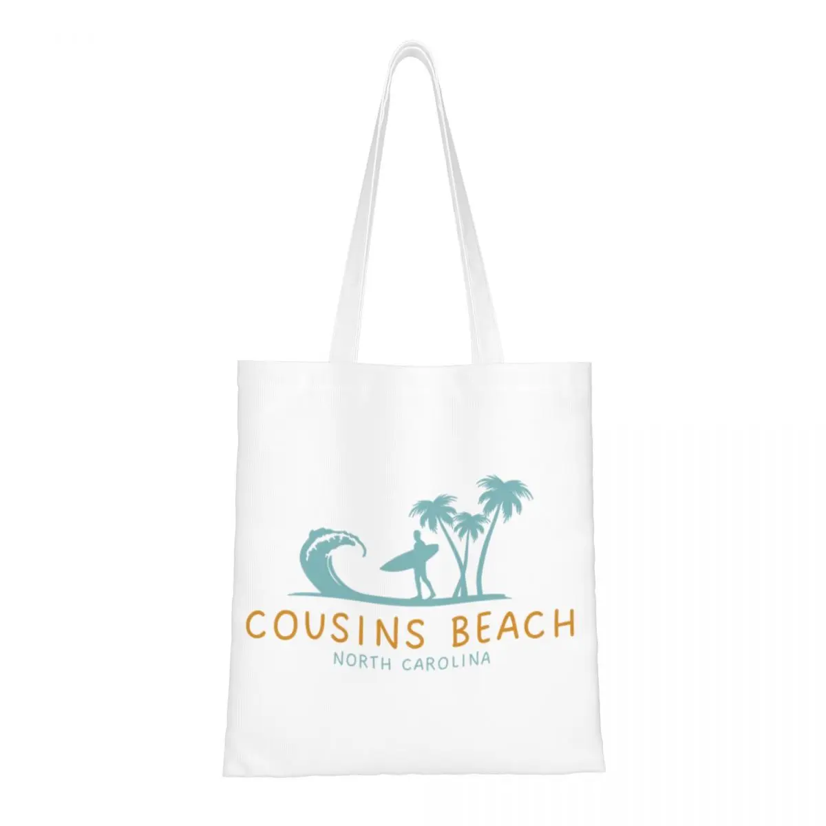 

Cousins Beach North Carolina Canvas Tote Bag Reusable Unique Design The summer I Turned pretty Grocery Bags for Women Men