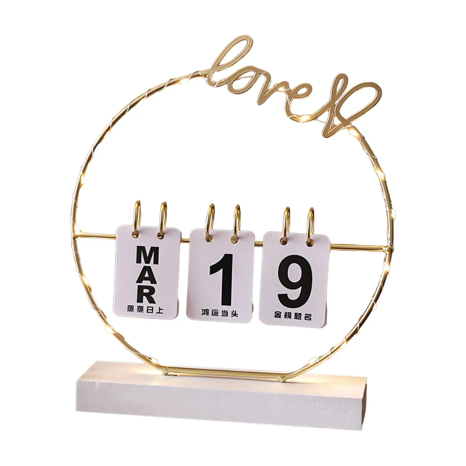 Valentine Desktop Calendar Desk Accessories Sweet Romantic Desktop Decoration Calendar for Farmhouse Entrance Kitchen Home Decor