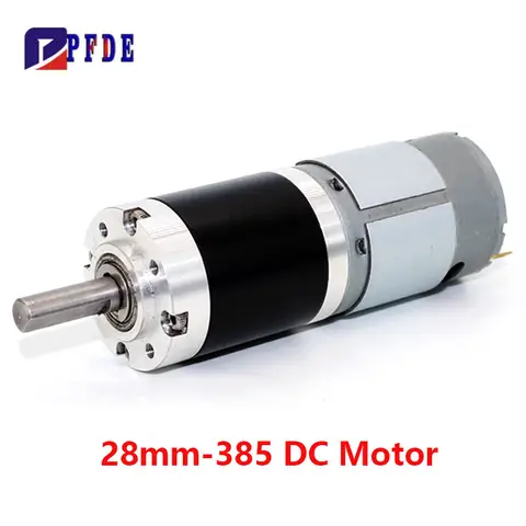 28mm 385 Planetary Gear Motor Micro DC Brushed Reduction Motor 12V 24V 33-2386rpm Low Noise, Large Load, Adjustable Speed CW/CCW