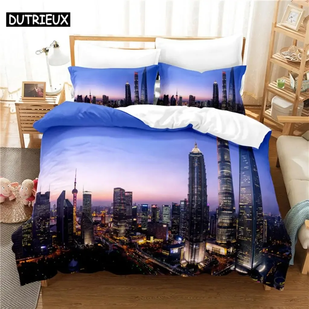 Seaside City Bedding Set Duvet Cover Set 3d Bedding Digital Printing Bed Linen Queen Size Bedding Set Fashion Design