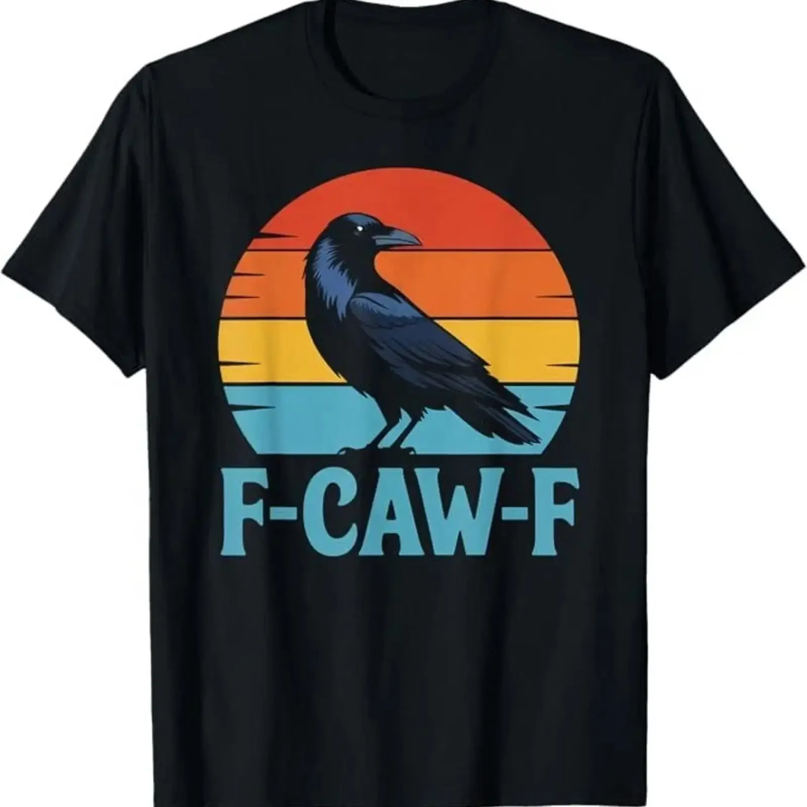 Retro F Caw Black Bird Crow Funny Lover T Shirt vintage Washed designer clothes Soft Unisex Slightly Breathable