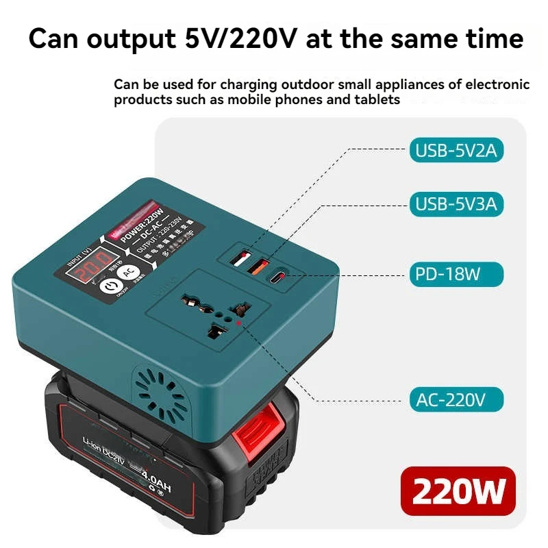 

New Intelligent Inverter Portable Inverter Mobile Power Supply For Laptops Fans Outdoor Small Refrigerators And Other Appliances