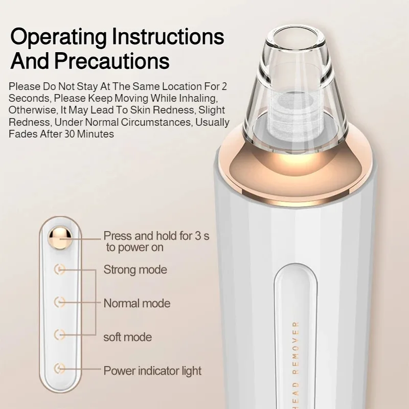 อุปกรณ์ความงามกําจัดสิวหัวดําดูดสตรีไม่ทําลายรูขุมขนอุปกรณ์ดูดสิวหัวดําไฟฟ้าแบบชาร์จไฟได้