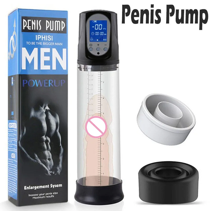 

IPX7 Electric Penis Pump for Enlargement LCD Display Dick Extender Exercises Pump Glans Trainer Rechargeable Extend Masturbator