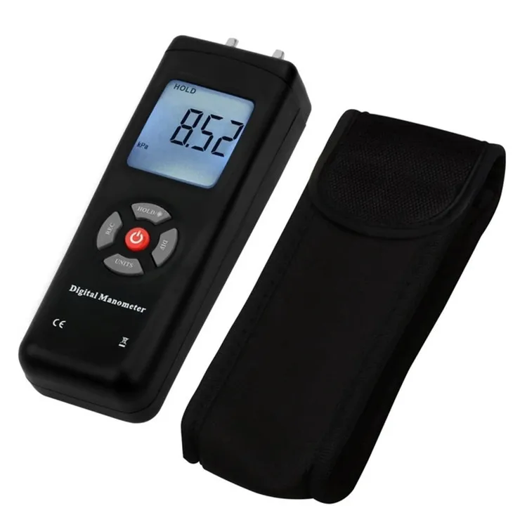 Digital Manometer Air Pressure Meter Portable Pressure Gauges Handheld U-type HVAC Air Vacuum/Gas Differential Pressure Meter