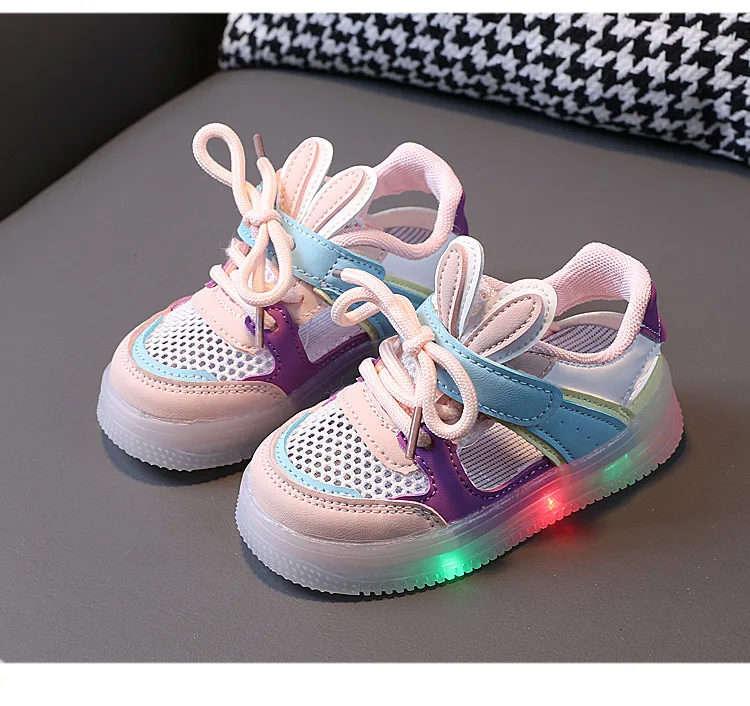 Tennis Shoe LED Children Trainer Cartoon Boy Casual Sneaker for Boy Kid Shoe for Girl Mesh Breathable Shoe Baby Illuminated Shoe