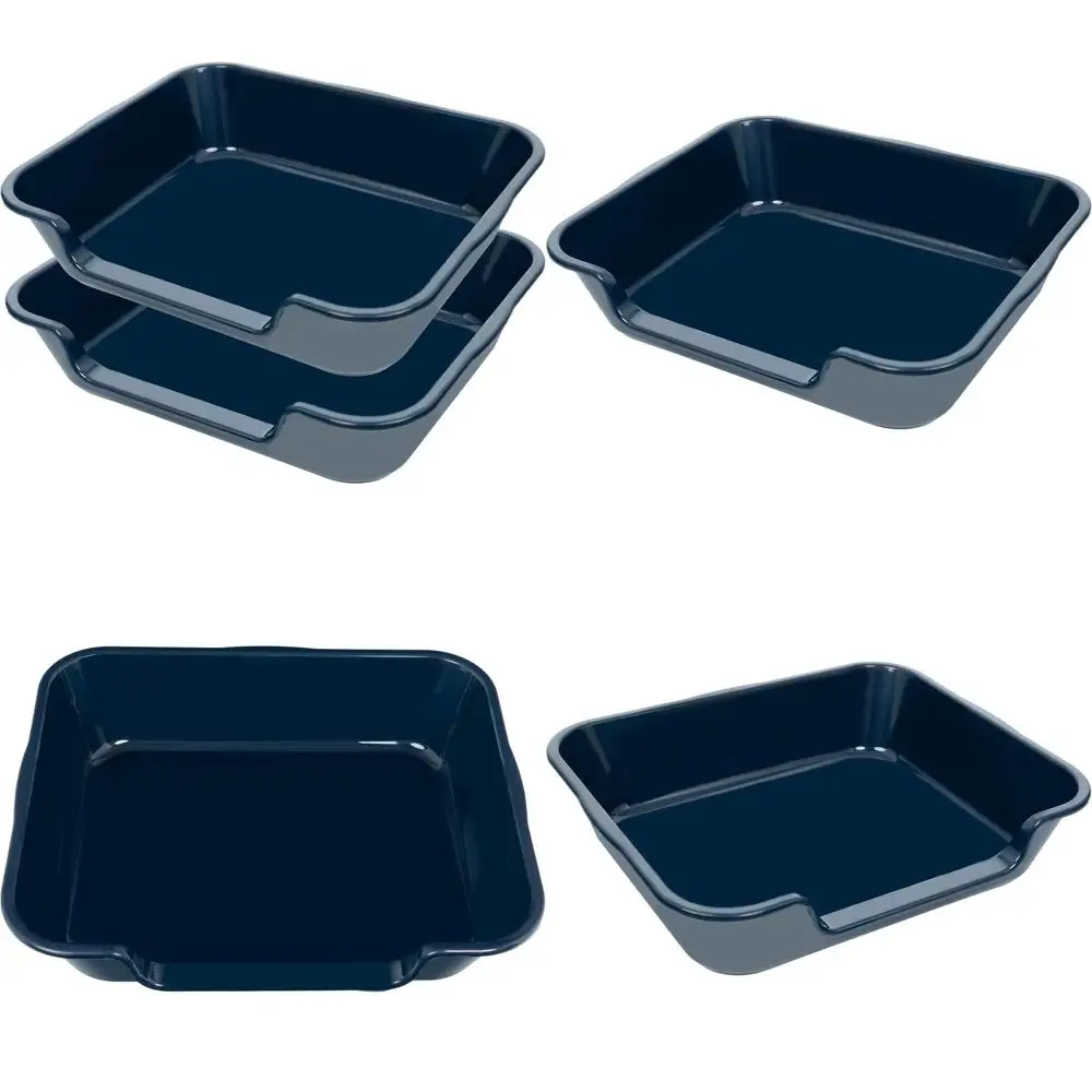 

Большой лоток для кошек из АБС-пластика для пожилых кошек, с низким входом, 24 дюйма (длина) x 20 дюймов (ширина), синий