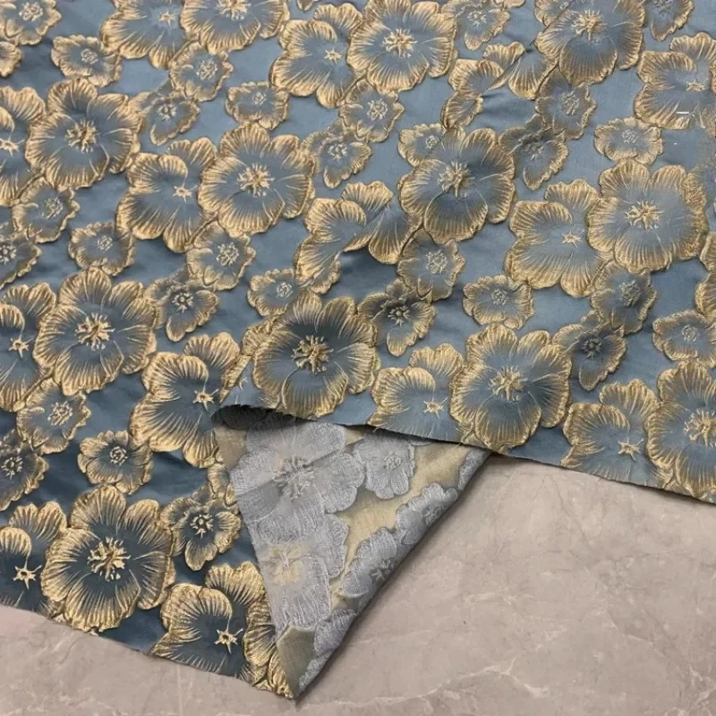 Jacquard Fabric Relief Gold Thread Texture Chinese Style Dress Fashion Spring Autumn Cloth Apparel Sewing By Meters Material