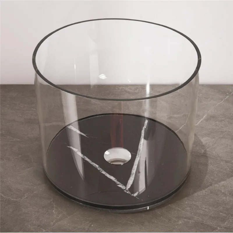 

Легкий роскошный стеклянный умывальник, столешница, умывальник, хрустальная ванная комната для отеля