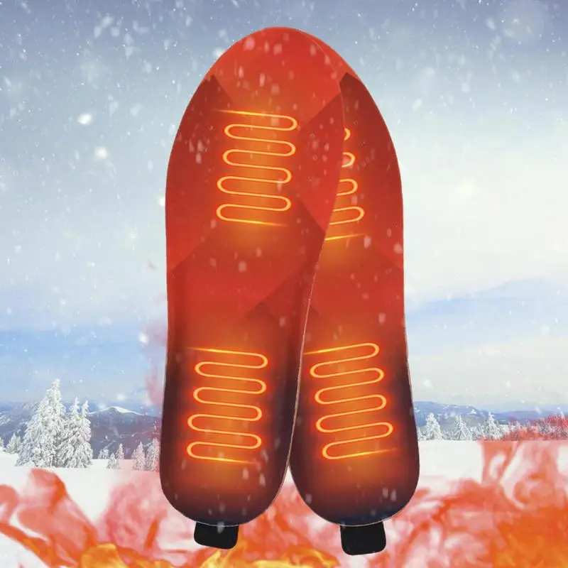 Heated Insoles USB Heated Shoes Outdoor Sports Feet Warmer Cuttable Electric Heated Insoles for Men Women Outdoor Hunting